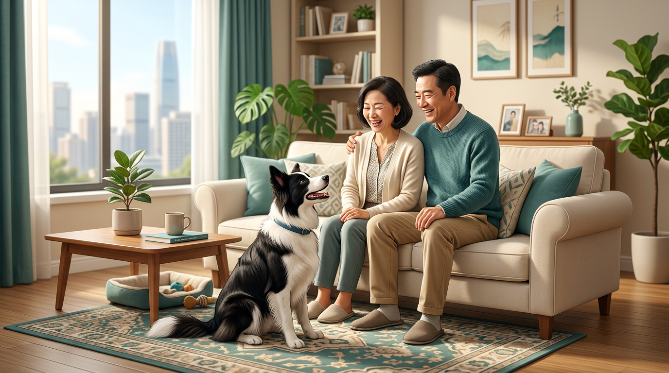 家庭养宠场景案例配图：居家环境中的伴侣犬与主人