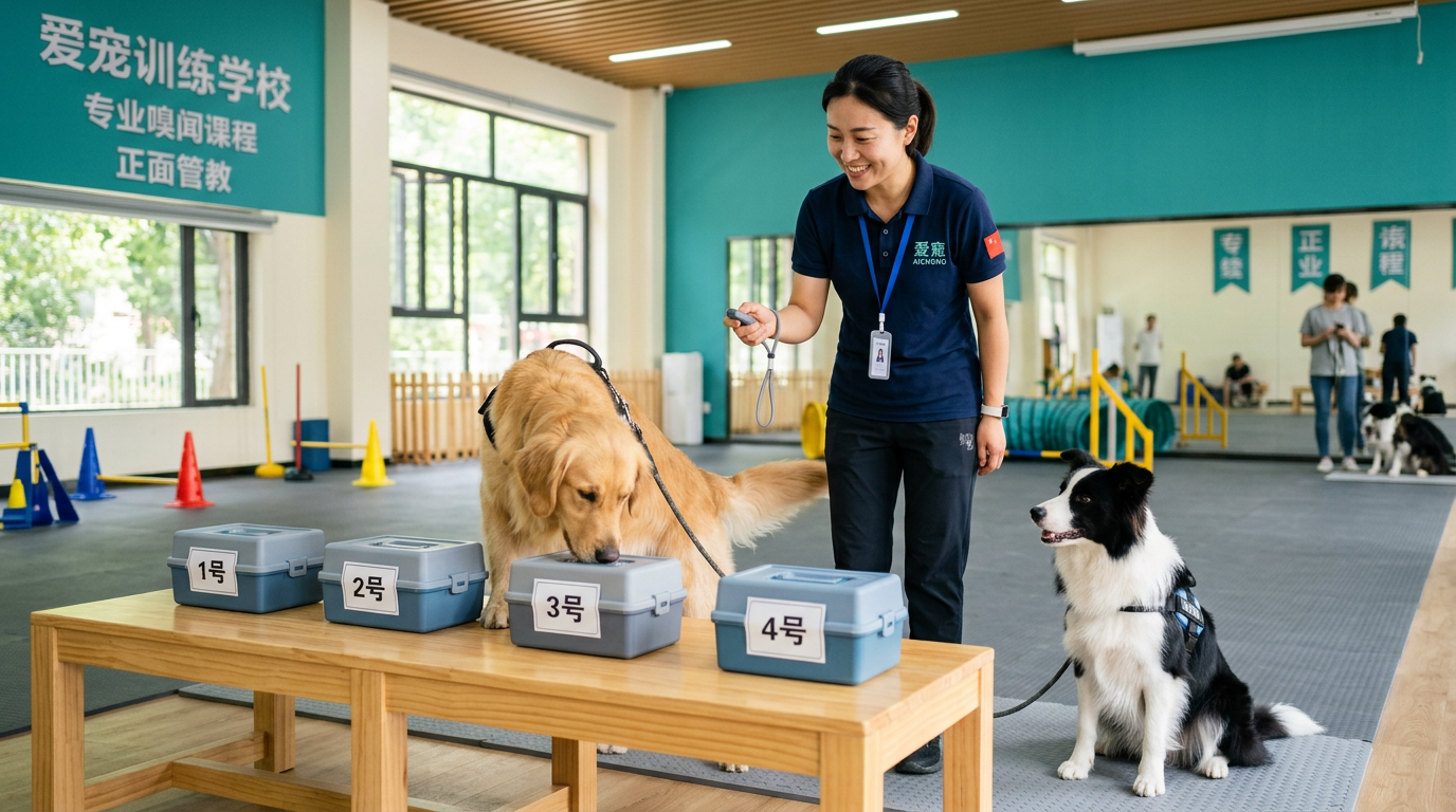 训犬机构场景案例配图：训练场地与气味教具