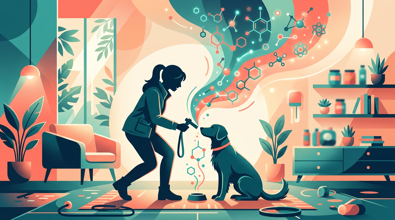 训练场景：训犬与气味识别示意